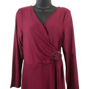 Planet Gold Zinfandel Long Sleeve Wrap Dress #3